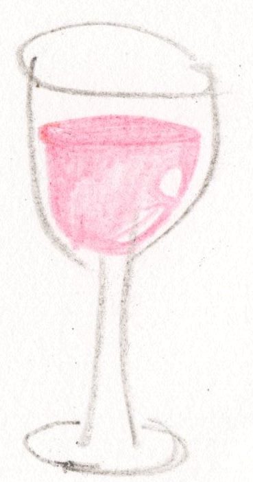 ワインの色鉛筆調イラスト クレヨンで描いた手書き無料 フリー イラスト集